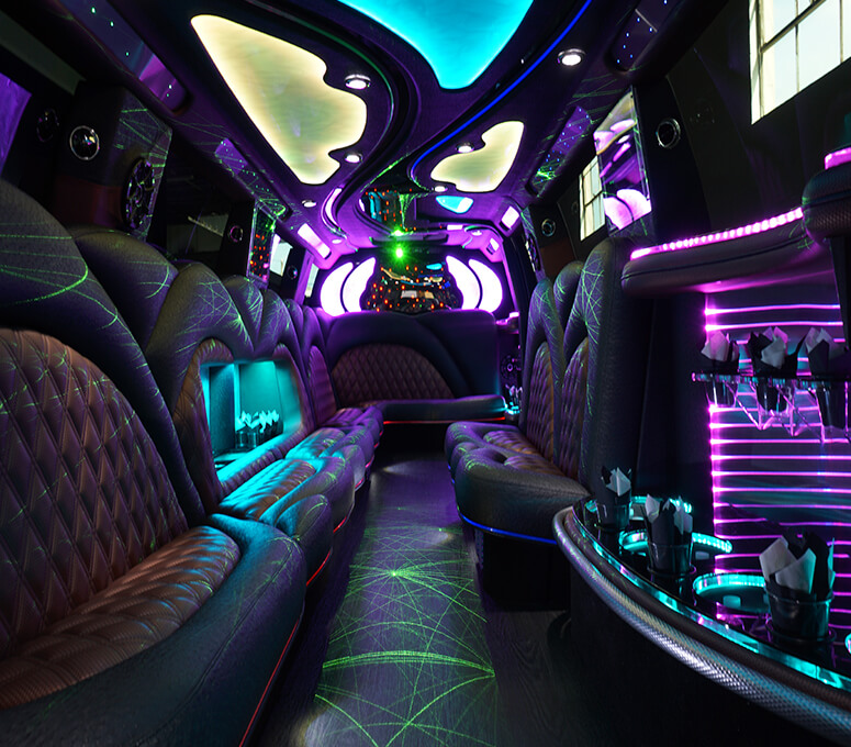 party bus with great sound systems and LED lights