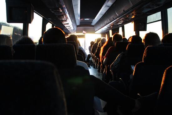 Iowa charter bus rental with plush seats